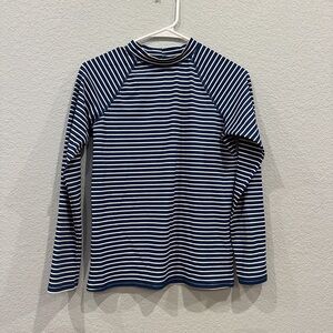 NWOT Amazon Essentials Rash Guard Navy and White Striped Long Sleeve - L